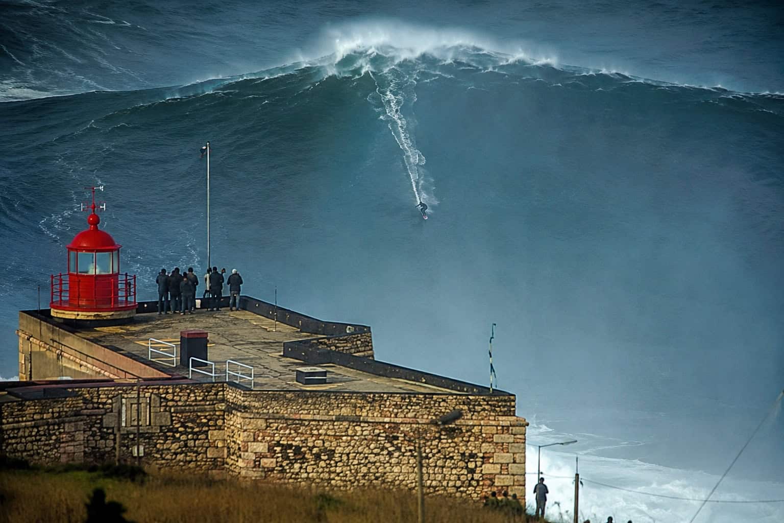 Giant wave at Praia do Norte, Nazare, Portugal